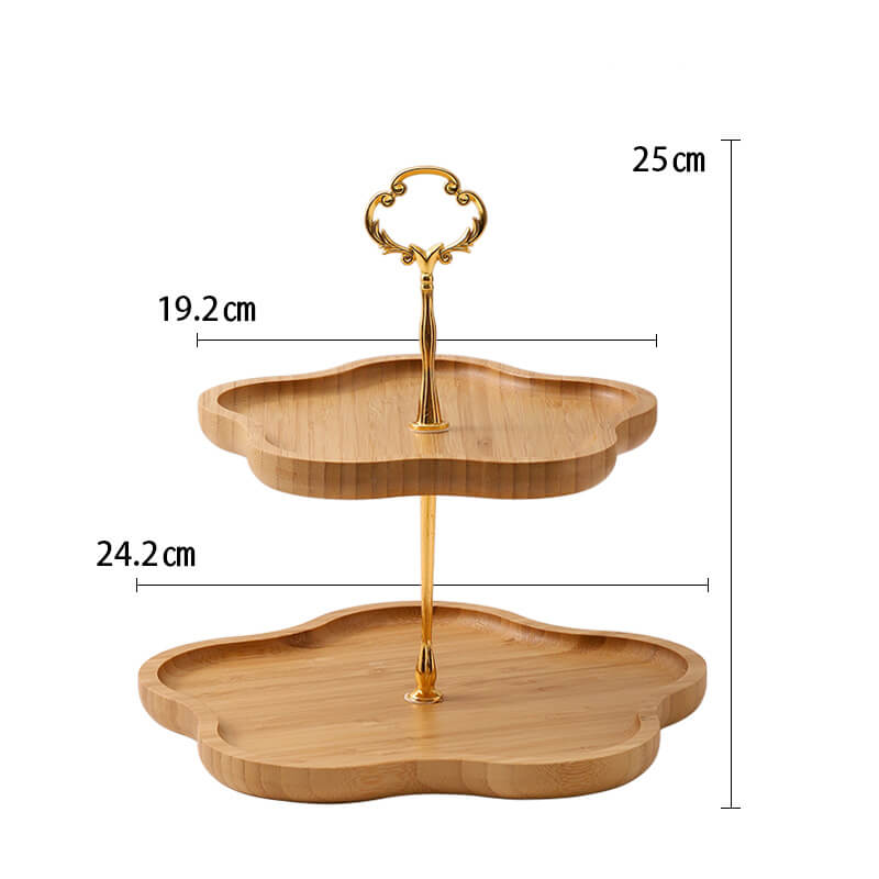 Wooden Flower-Shaped Cake Stand