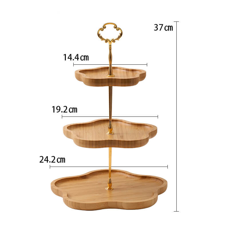 Wooden Flower-Shaped Cake Stand