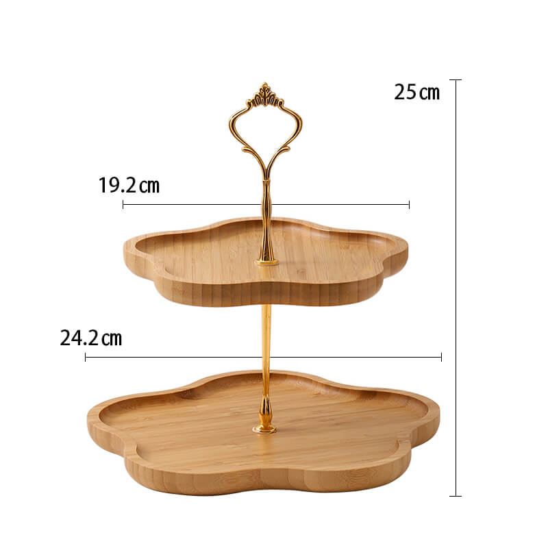 Wooden Flower-Shaped Cake Stand