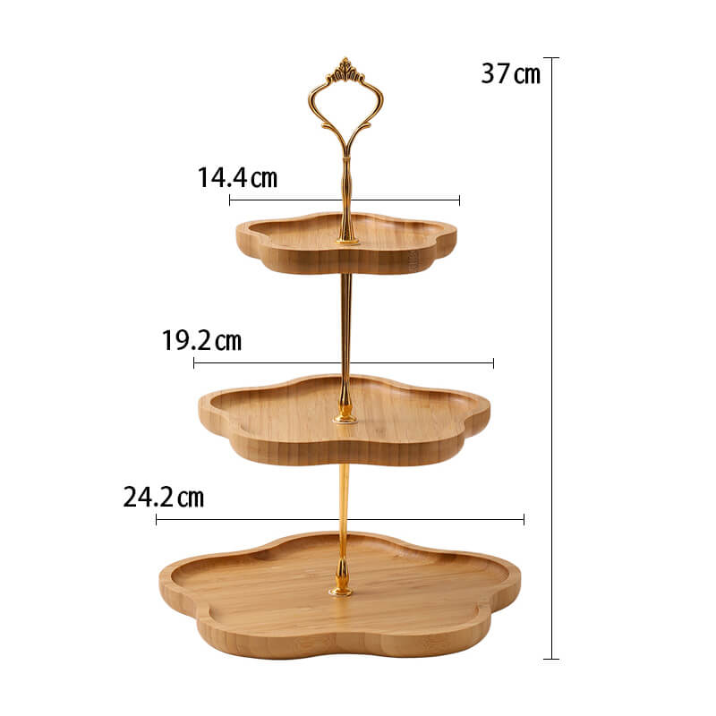 Wooden Flower-Shaped Cake Stand