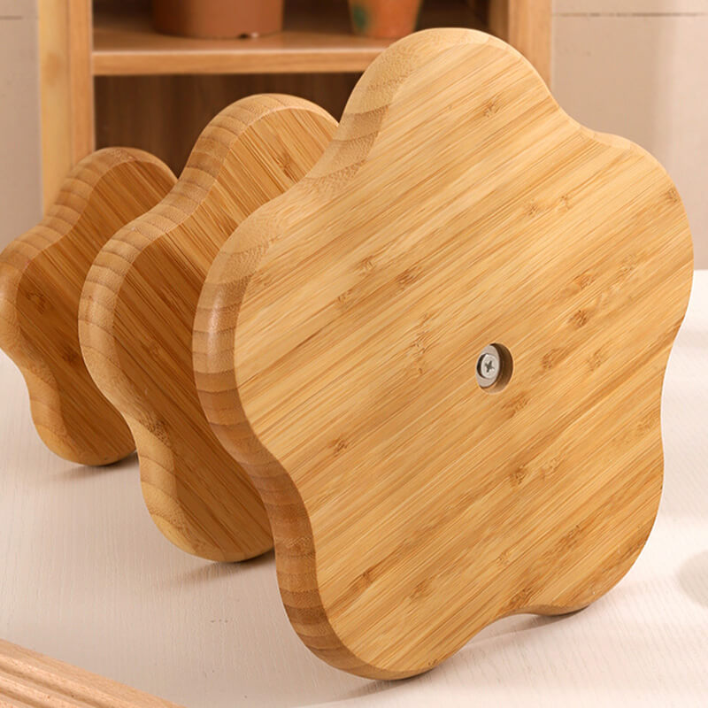 Wooden Flower-Shaped Cake Stand