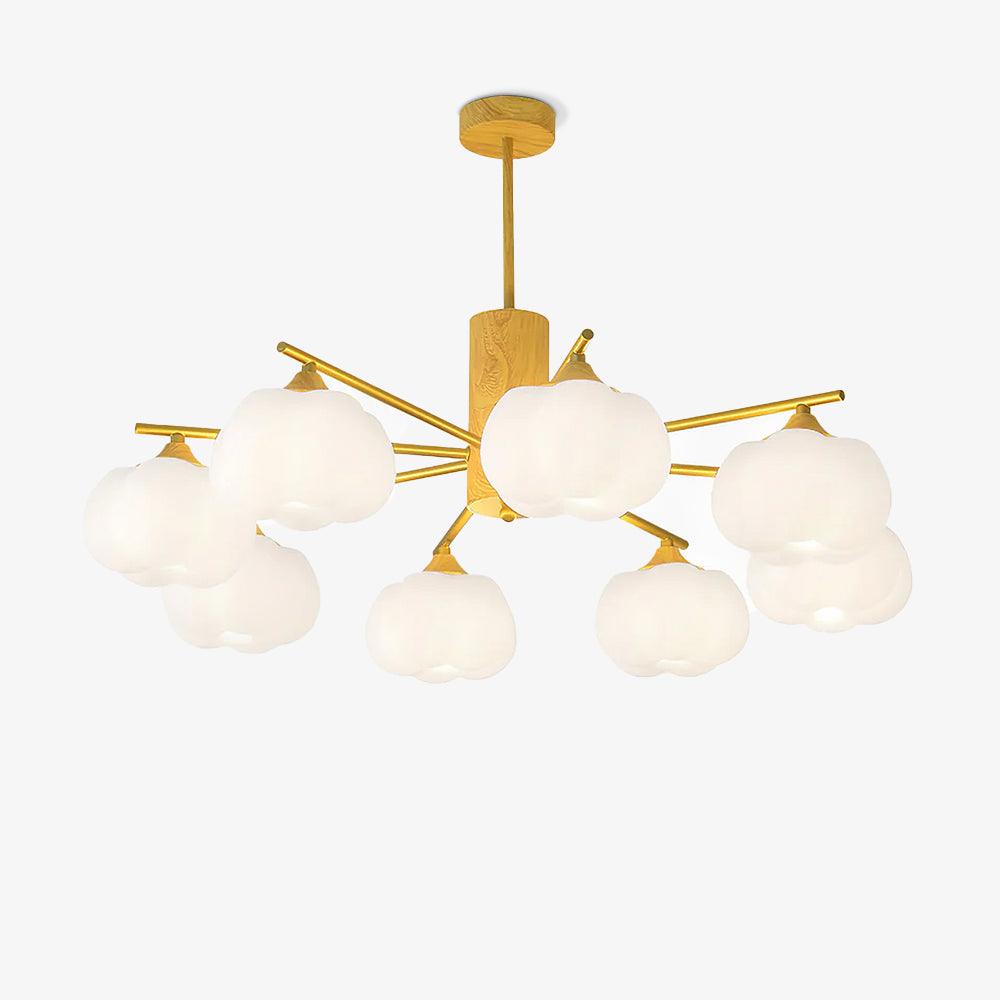 Wooden Cotton Balls Chandelier