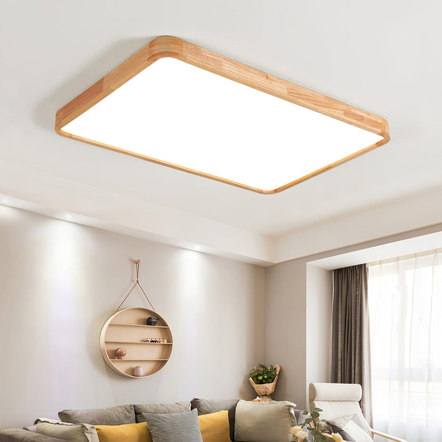 Wooden Geometric Ceiling Light