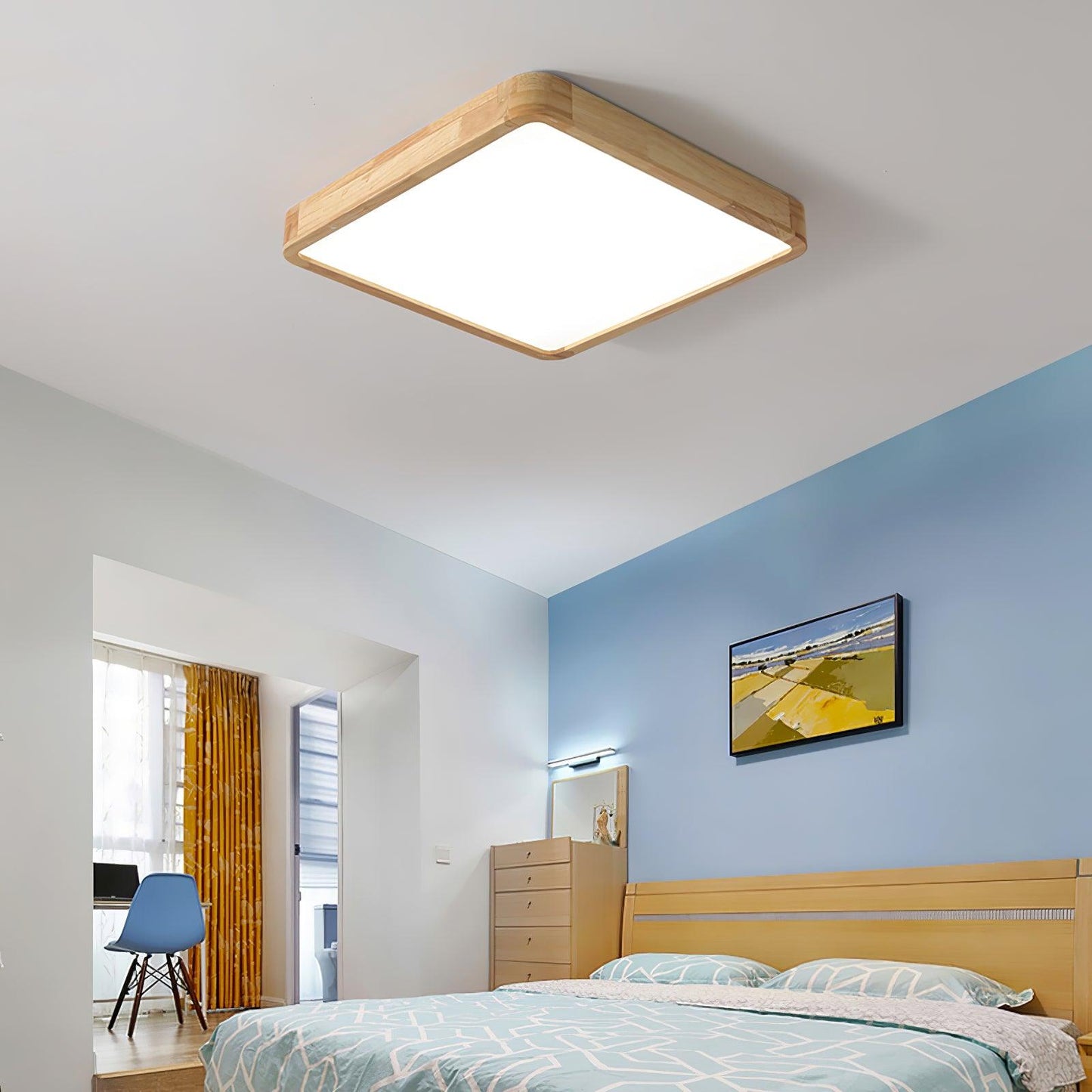 Wooden Geometric Ceiling Light