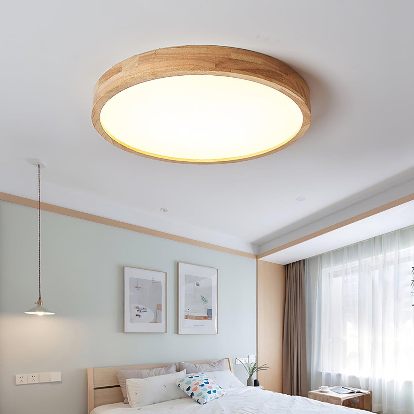 Wooden Geometric Ceiling Light