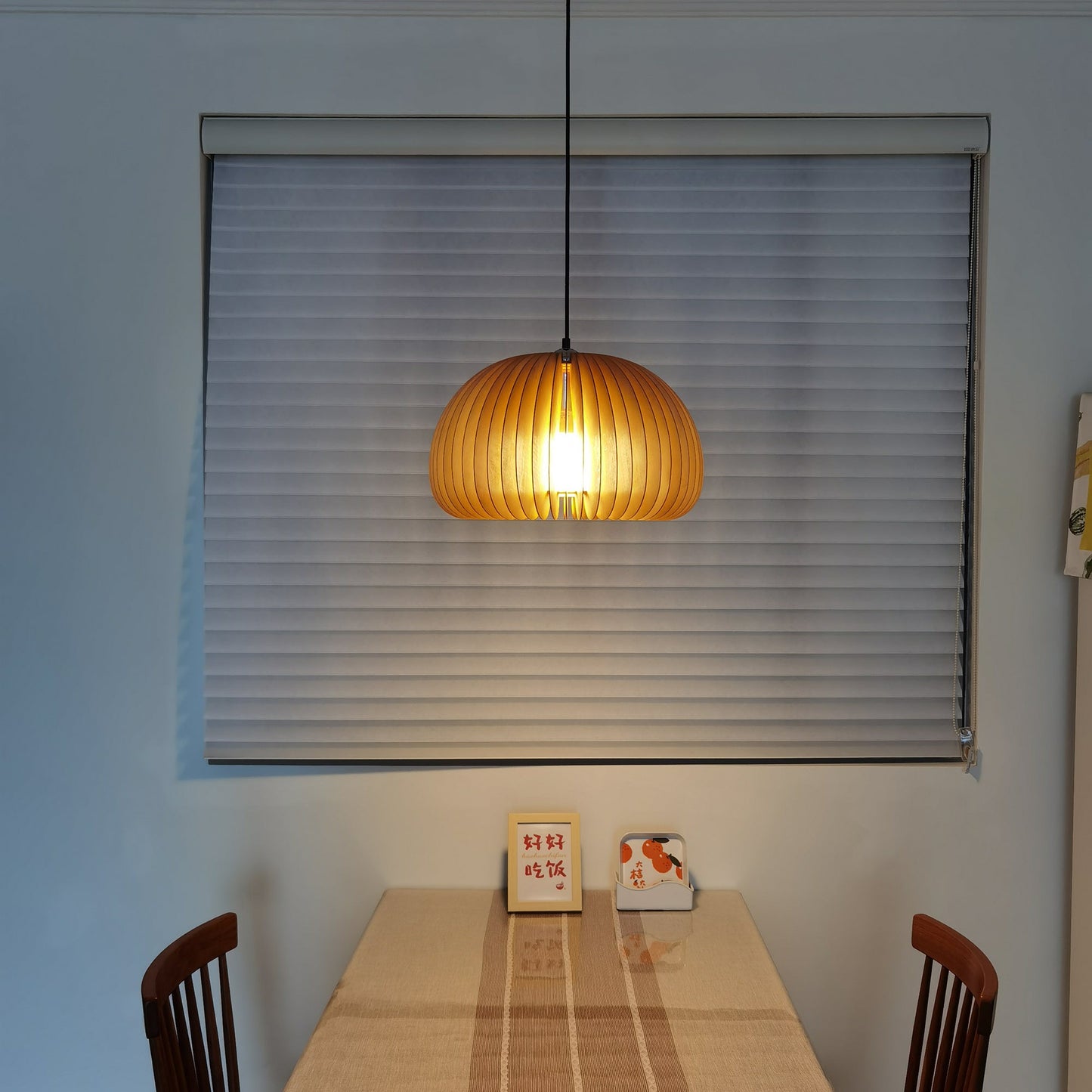 Wooden Pumpkin Pendant Lamp