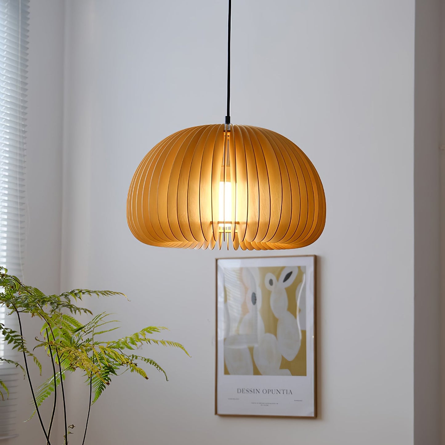 Wooden Pumpkin Pendant Lamp