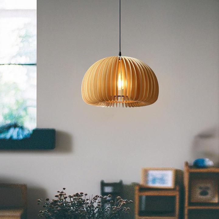 Wooden Pumpkin Pendant Lamp