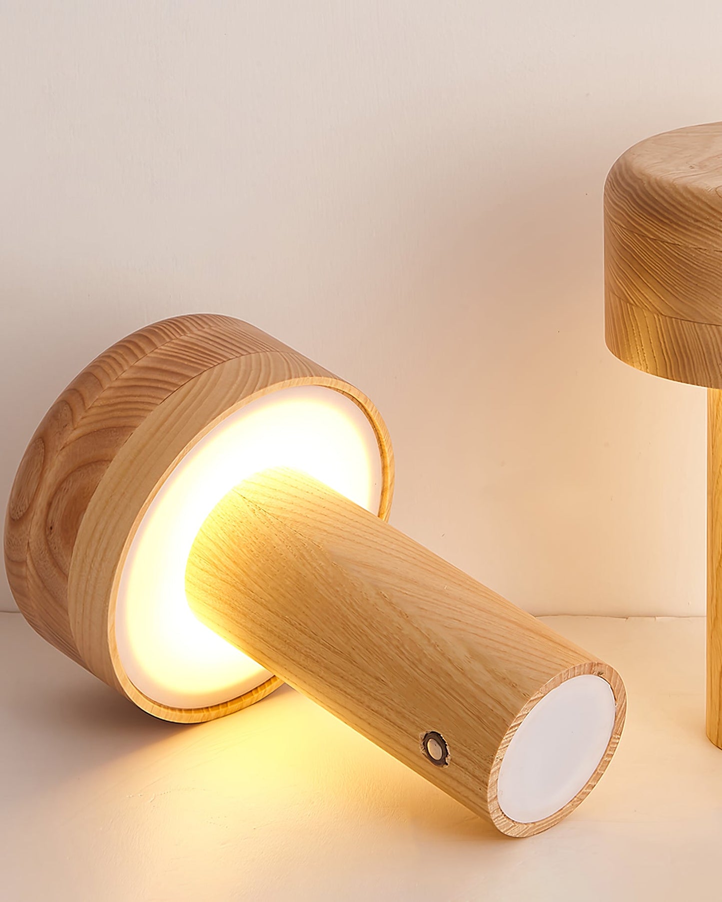 Wooden Tower Table Lamp