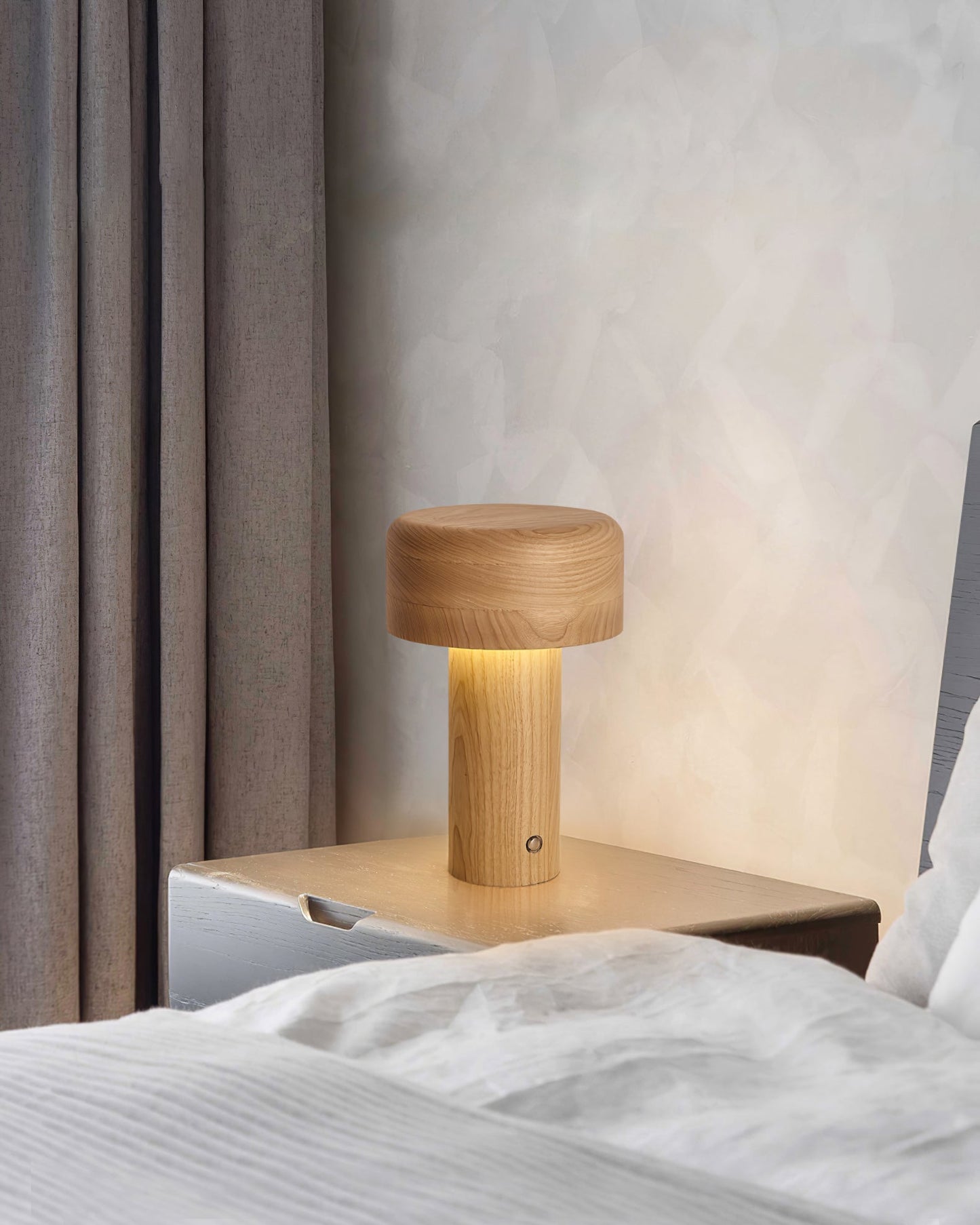 Wooden Tower Table Lamp