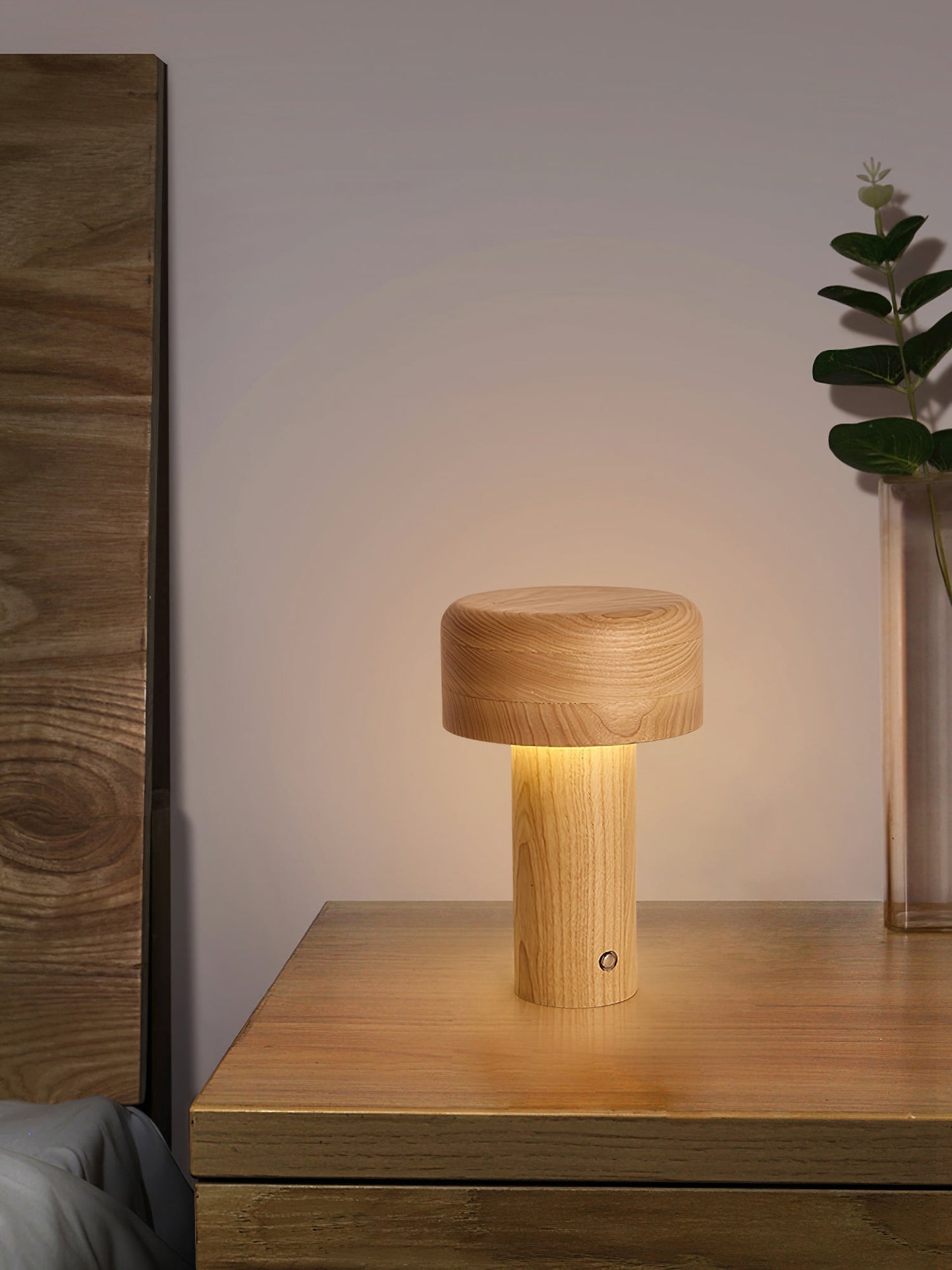 Wooden Tower Table Lamp