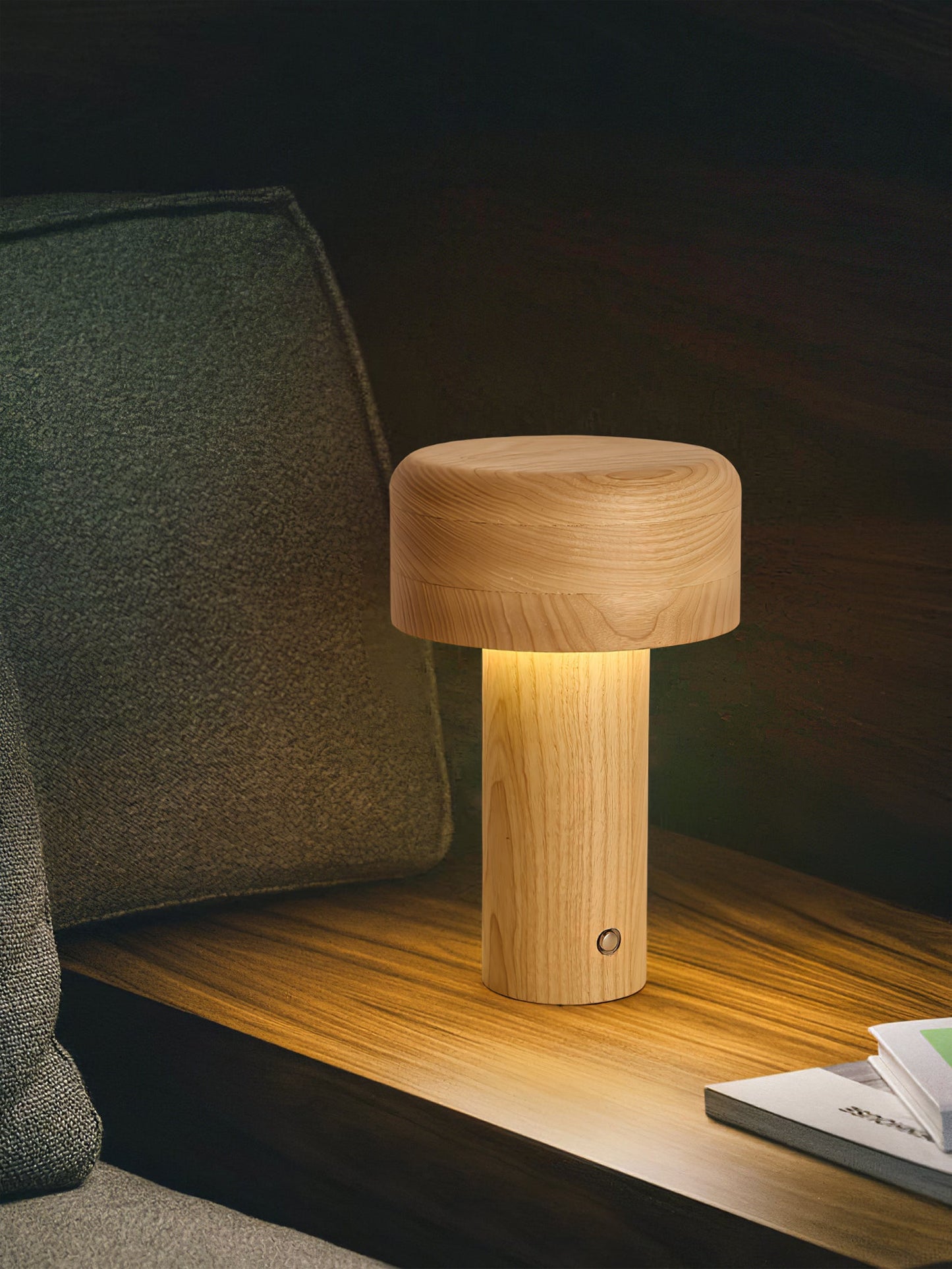 Wooden Tower Table Lamp