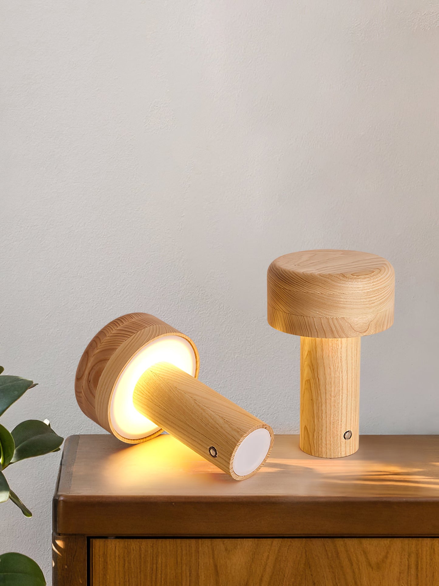 Wooden Tower Table Lamp