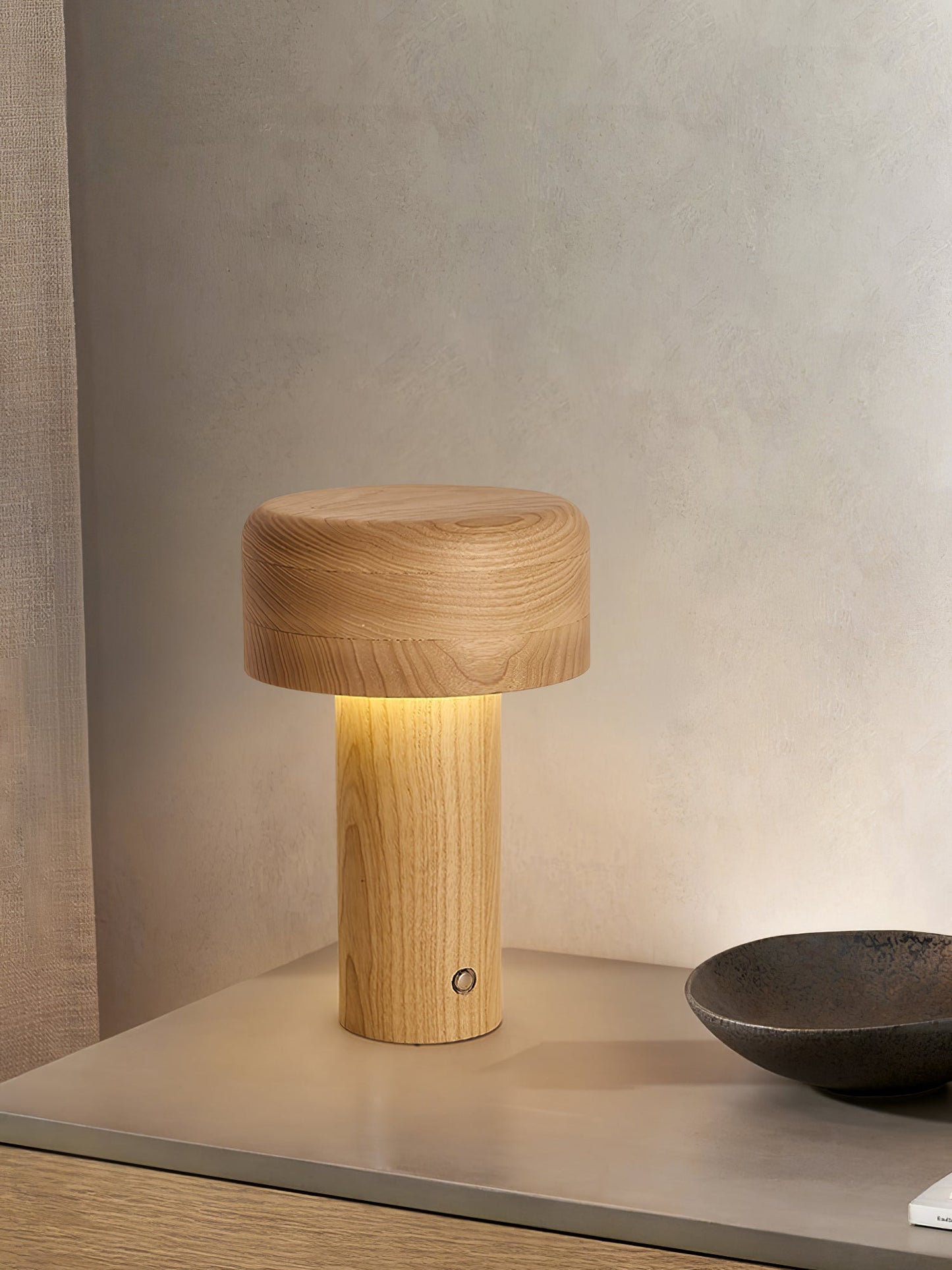 Wooden Tower Table Lamp