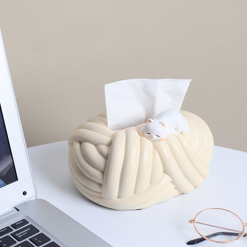 Wool Ball Ceramic Tissue Holder