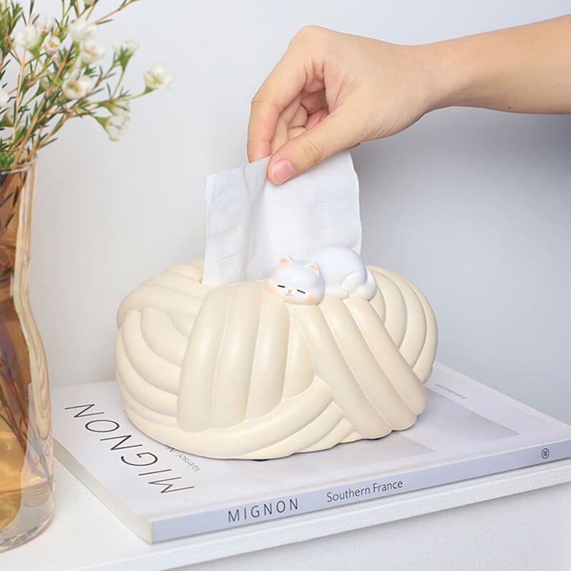 Wool Ball Ceramic Tissue Holder