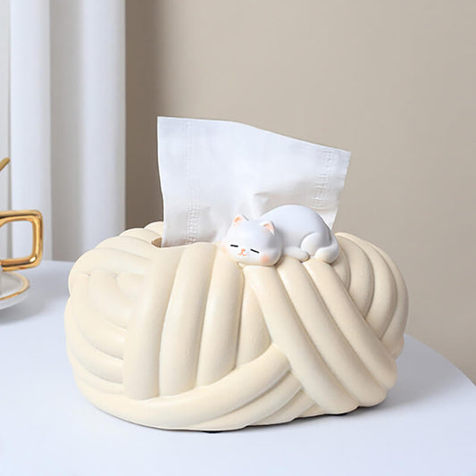 Wool Ball Ceramic Tissue Holder