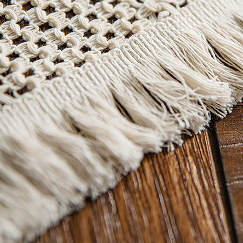 Woven Hollow Tassel Jute Runner