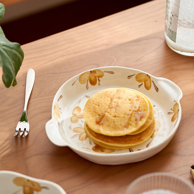 Yellow Flower Ceramic Bakeware Set