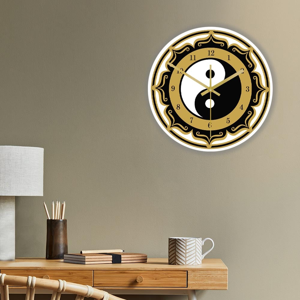 Yin Yang Symbol Decorative Wall Clock