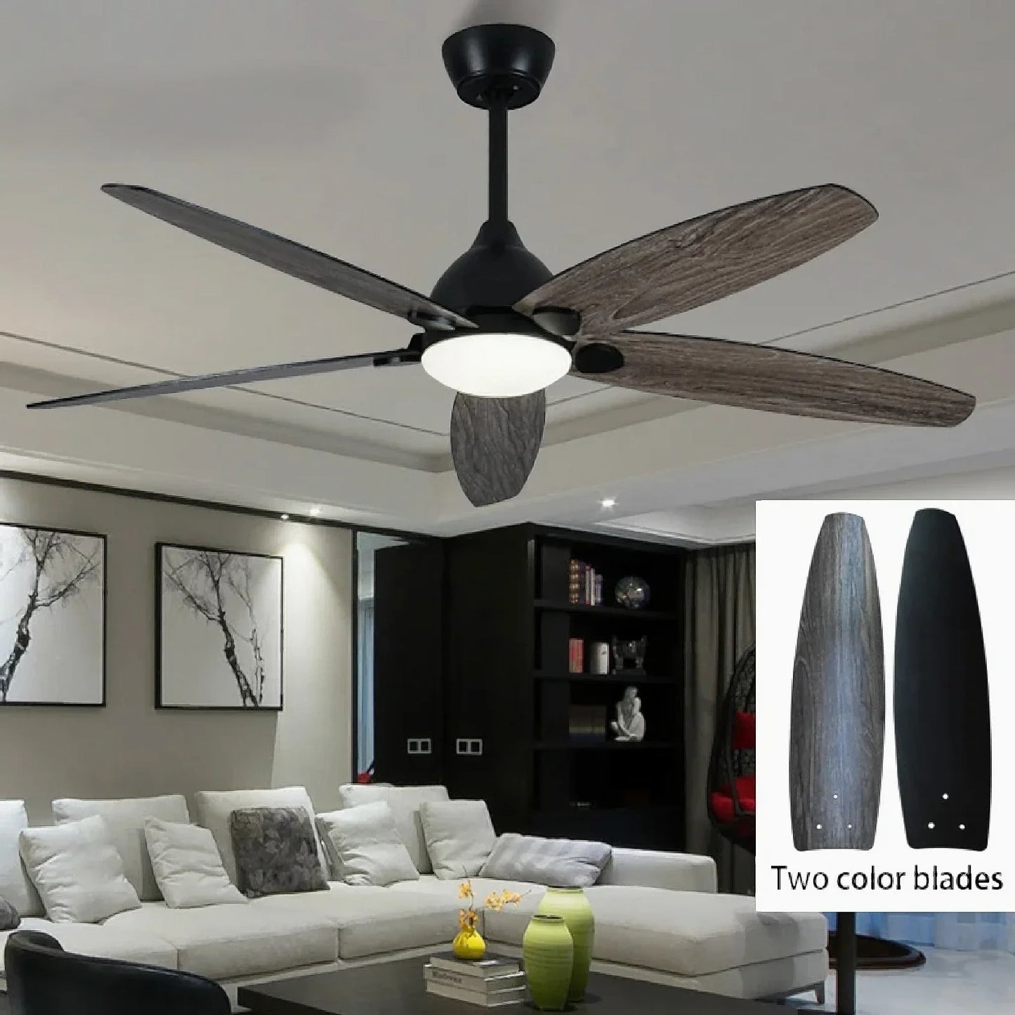 Zubia | Modern Ceiling Fan with Lamp and Remote Control