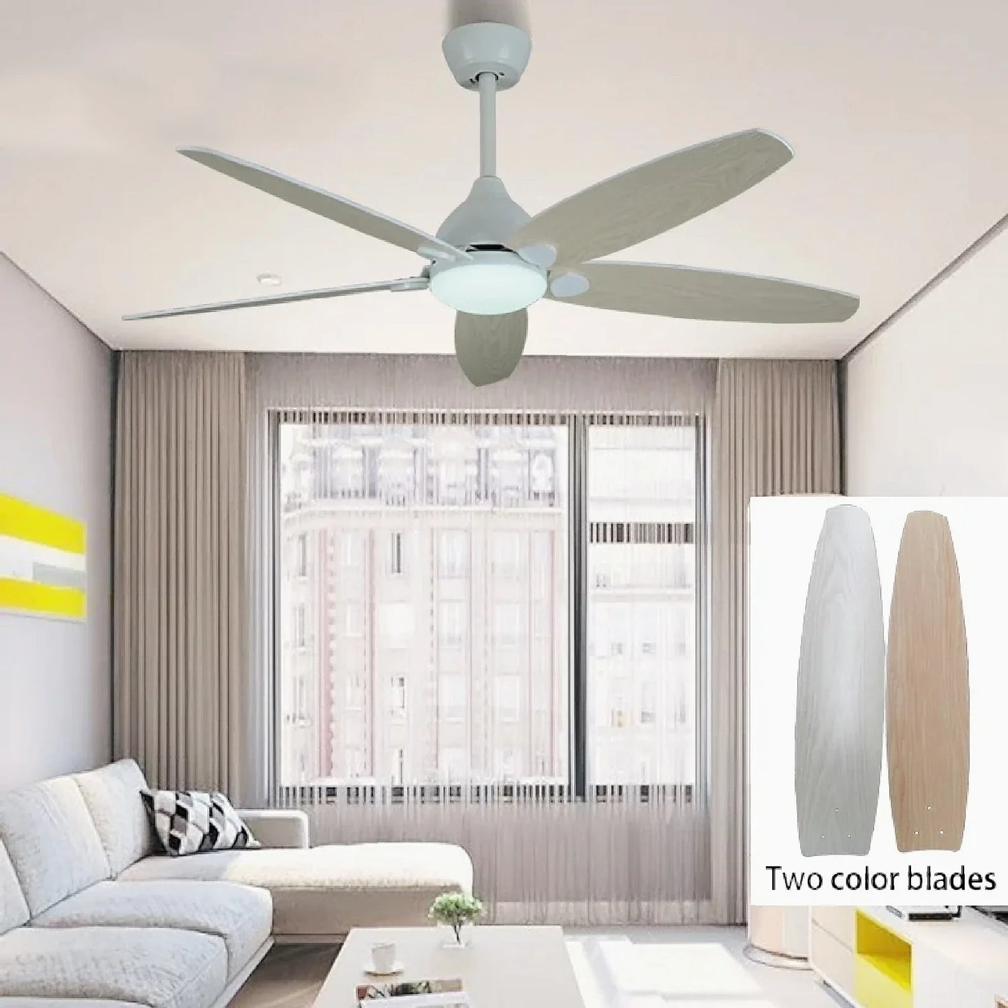 Zubia | Modern Ceiling Fan with Lamp and Remote Control