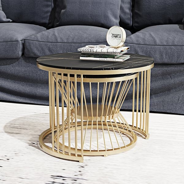 Black & Gold Nesting Coffee Table Set