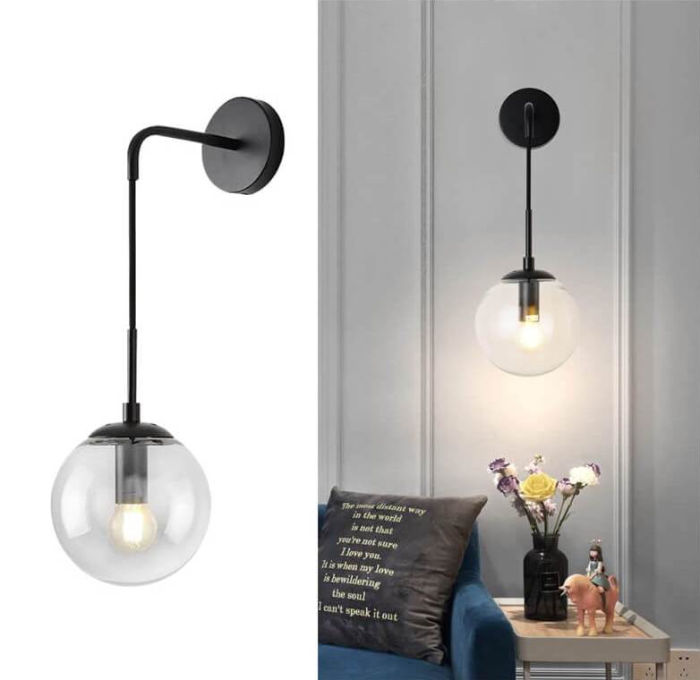 Modern LED Wall Lamp in the Shape of Glass Ball for Dining Room