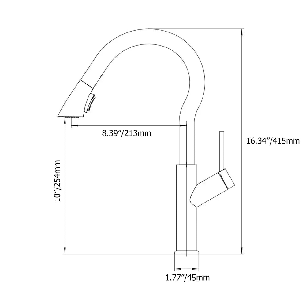 Nate - Retractable Curved Modern Kitchen Faucet