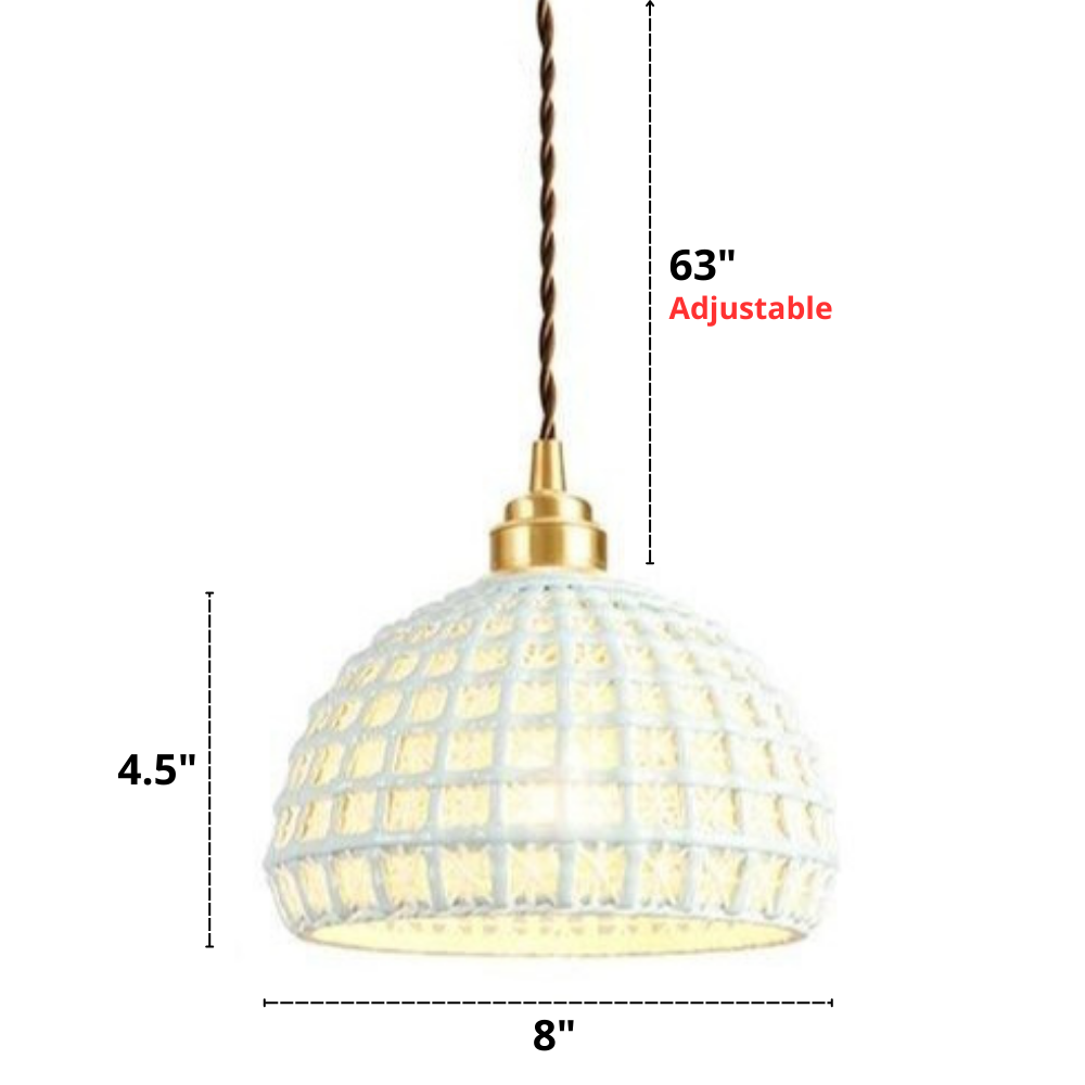 Woven Ceramic Pendant Light Fixture