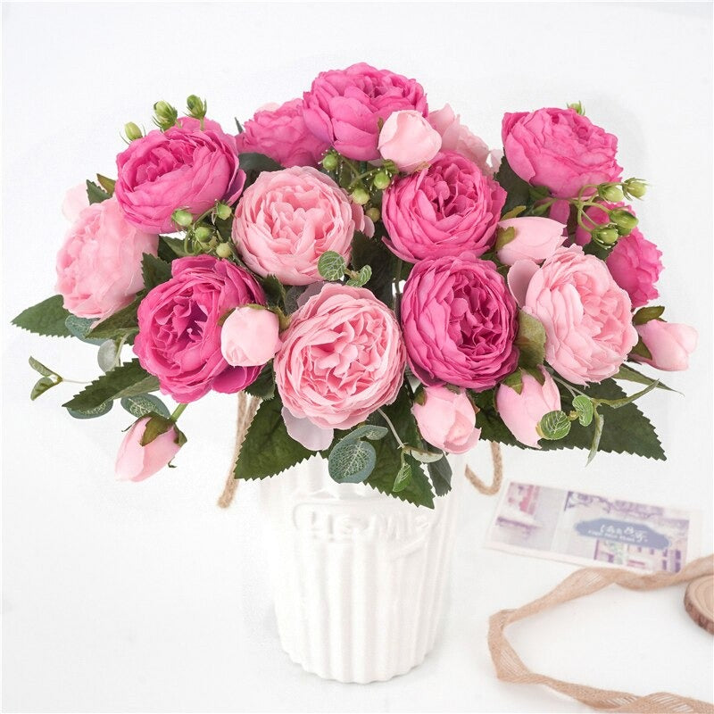 Artificial Peony Bouquet (10pcs)