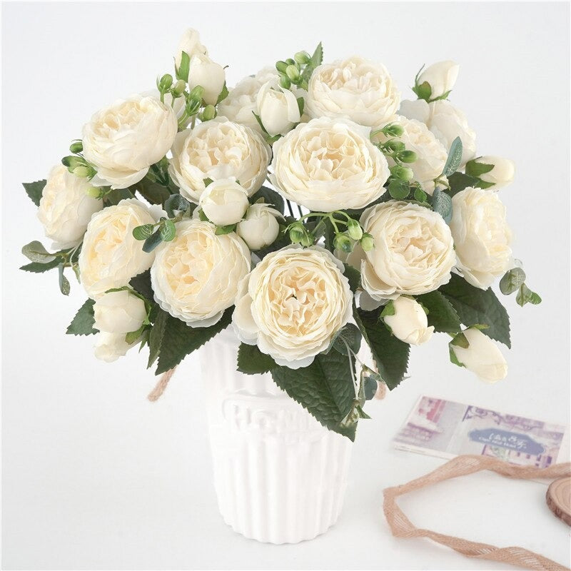 Artificial Peony Bouquet (10pcs)