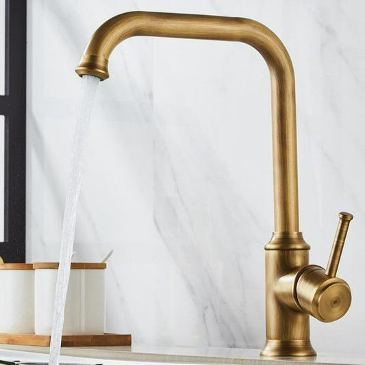 Vintage Aged-Brass Kitchen Faucet