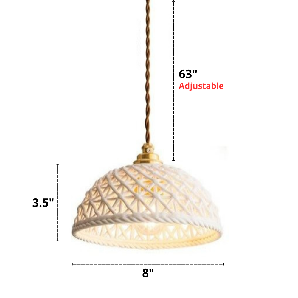 Woven Ceramic Pendant Light Fixture