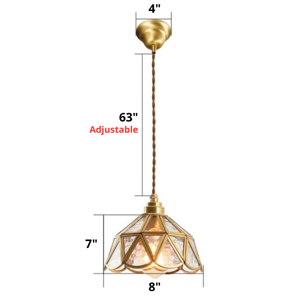 Vintage Stained Glass Pendant Light