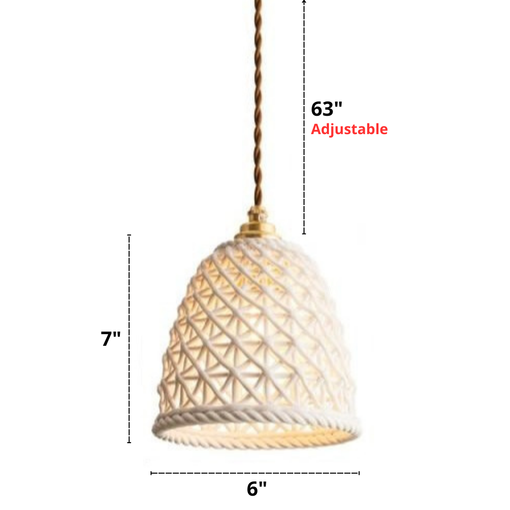 Woven Ceramic Pendant Light Fixture