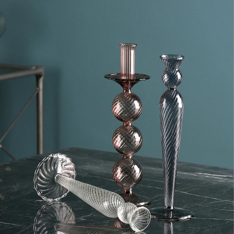 Crystal Modern Glass Candlestick Holder