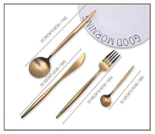 4 Pcs Rose Gold Cutlery Set - Nordic Side - 