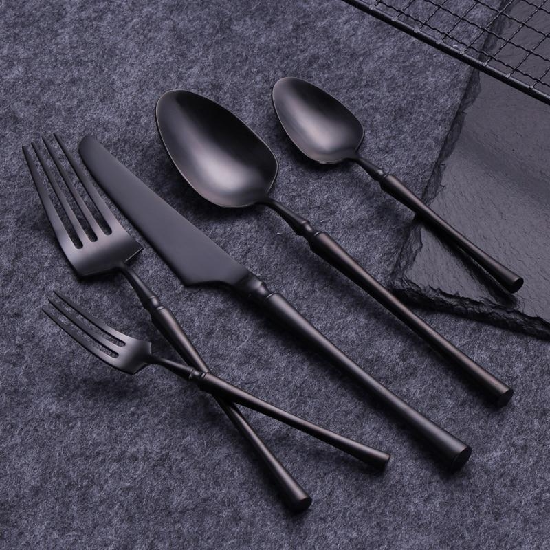 Matte Elegant Black Flatware Set