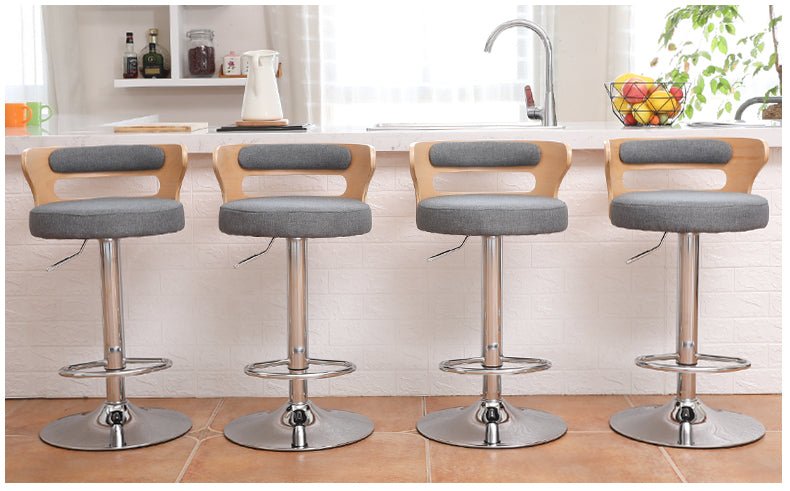 Metal Leg High Rotating Lifting Bar Stool Made of Leather