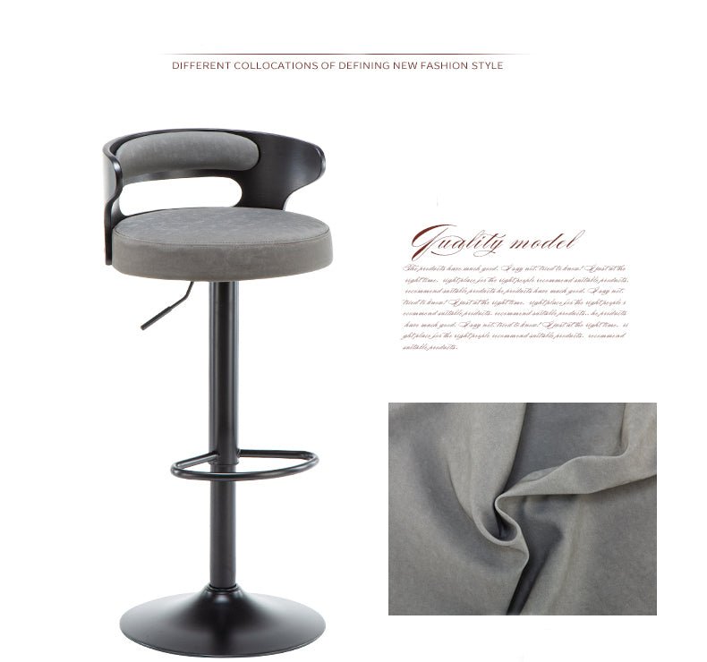 Metal Leg High Rotating Lifting Bar Stool Made of Leather