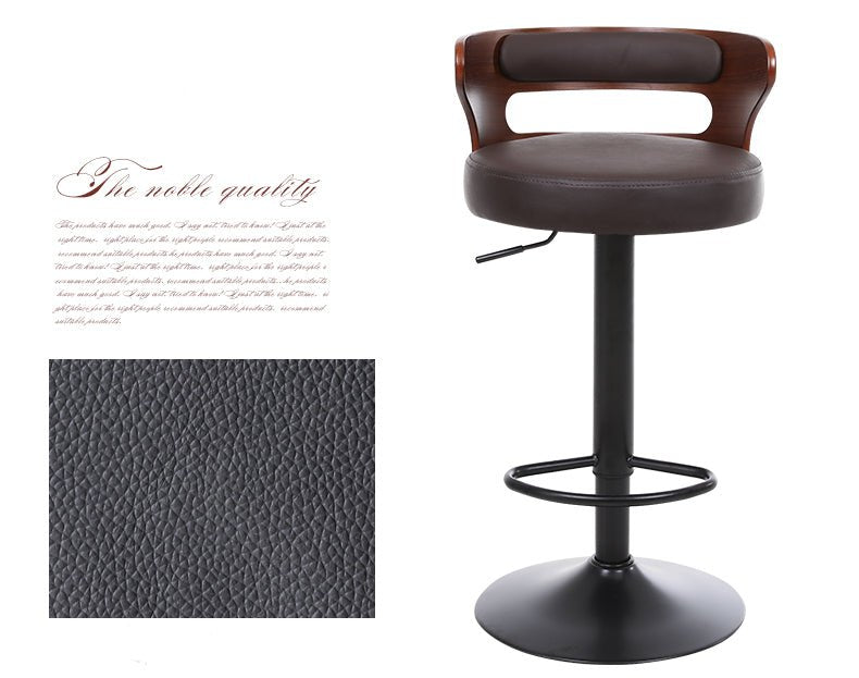 Minimalistic Black Leg Leather Bar Chair