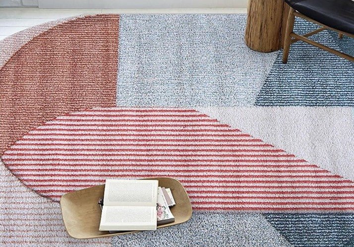 Unique bridge shaped post-modern living room area rug