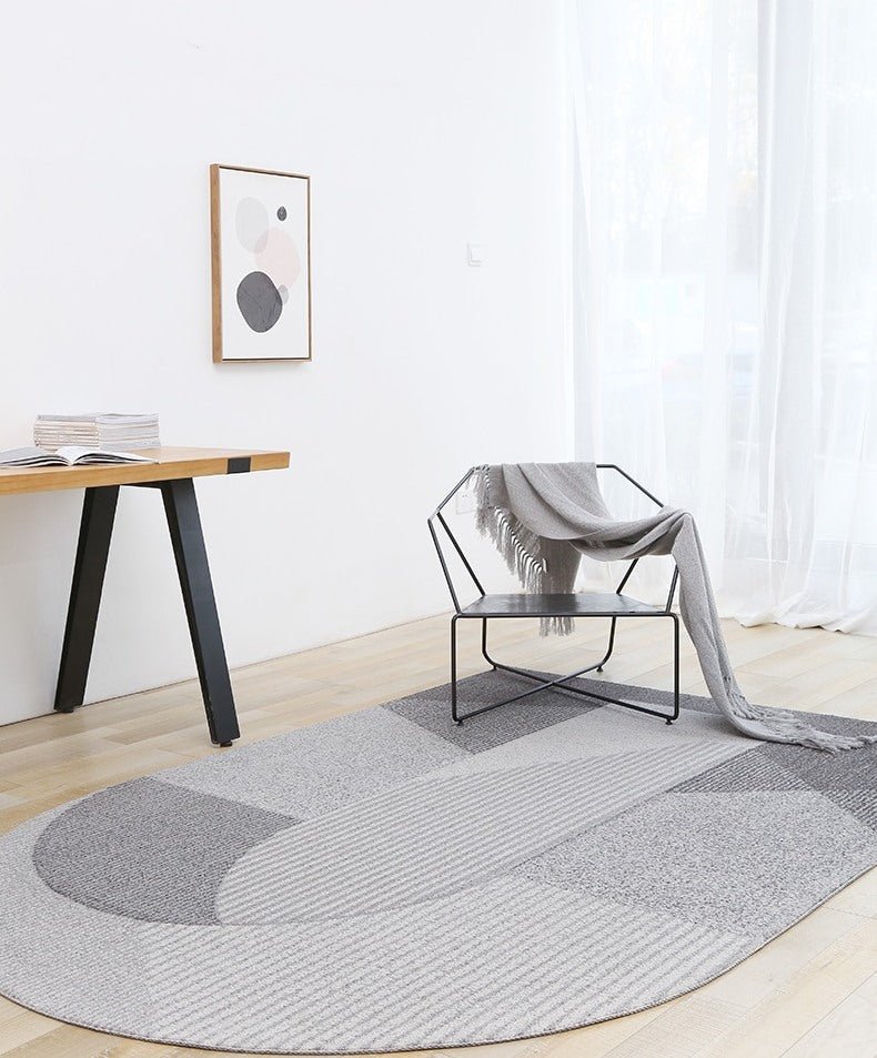 Unique bridge shaped post-modern living room area rug