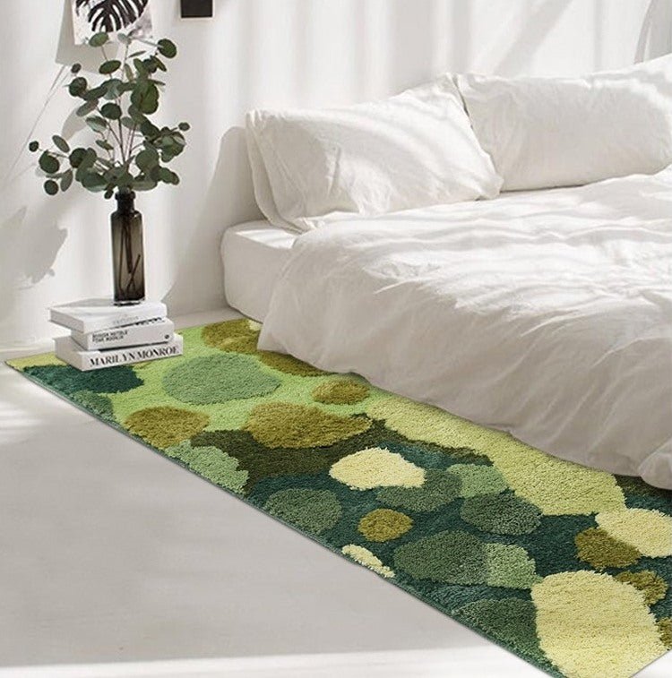 Moss feeling 3D Tufting area rug in green color