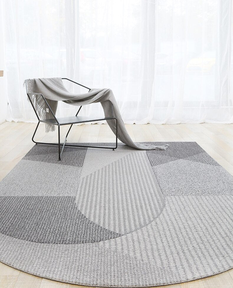 Unique bridge shaped post-modern living room area rug