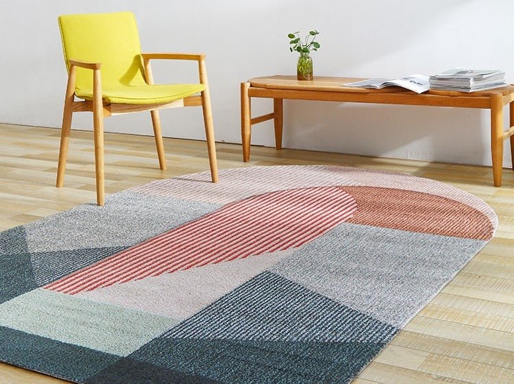 Unique bridge shaped post-modern living room area rug