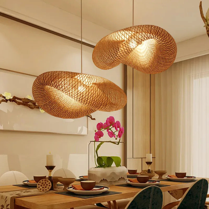 Woven Bamboo Pendant Light