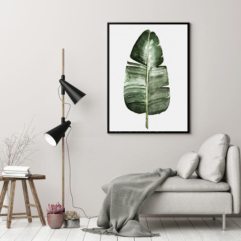 Tropical Green Leaves Wall Art