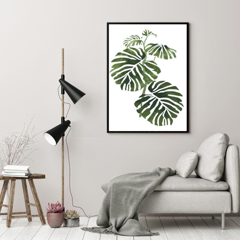 Tropical Green Leaves Wall Art